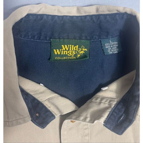 Wild Wings Button Up Long Sleeve Shirt With Ducks Size Large 100% Cotton - Picture 5 of 7